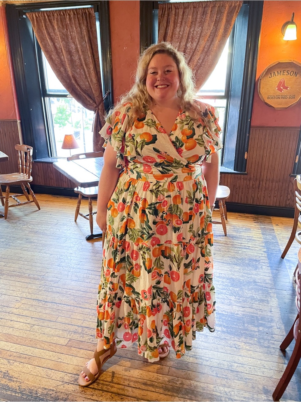 Ivy City Co Trixie Dress Citrus Print Faux Wrap - Picture 4 of 4